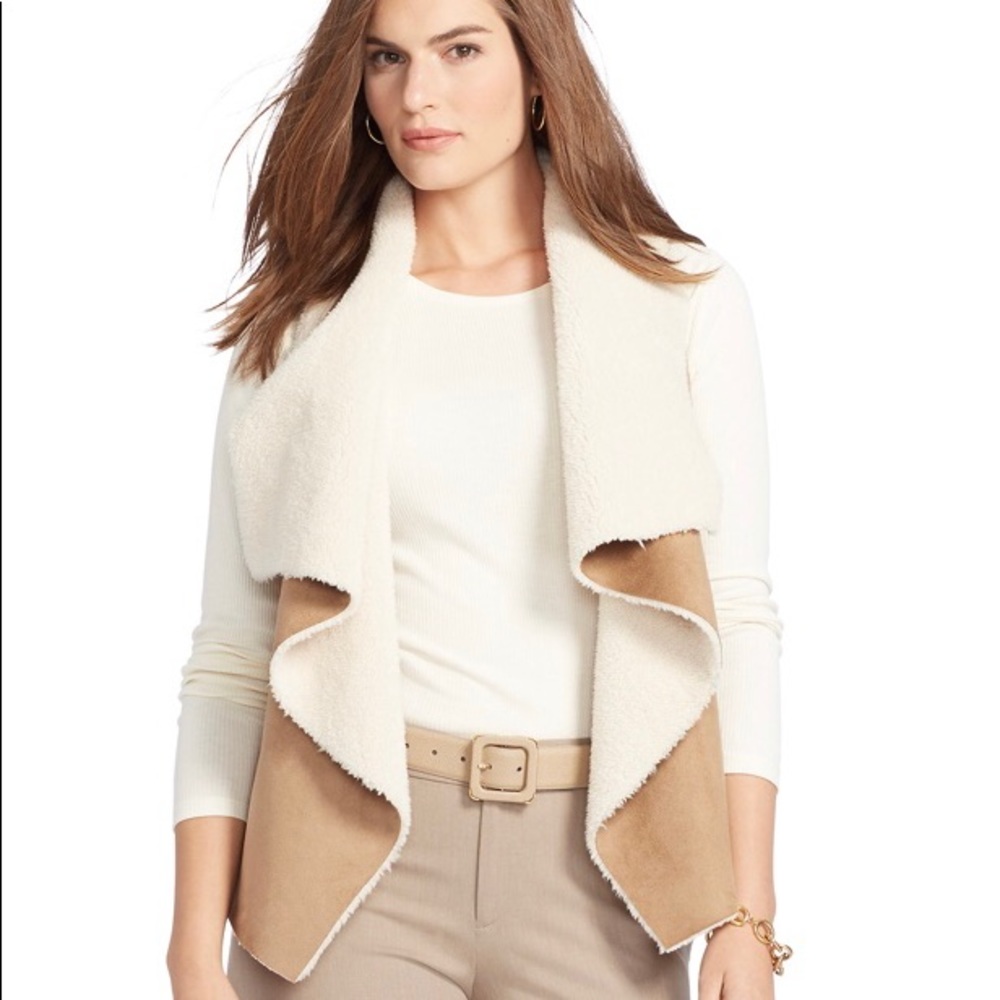 Ralph Lauren Faux Suede & Shearling Vest